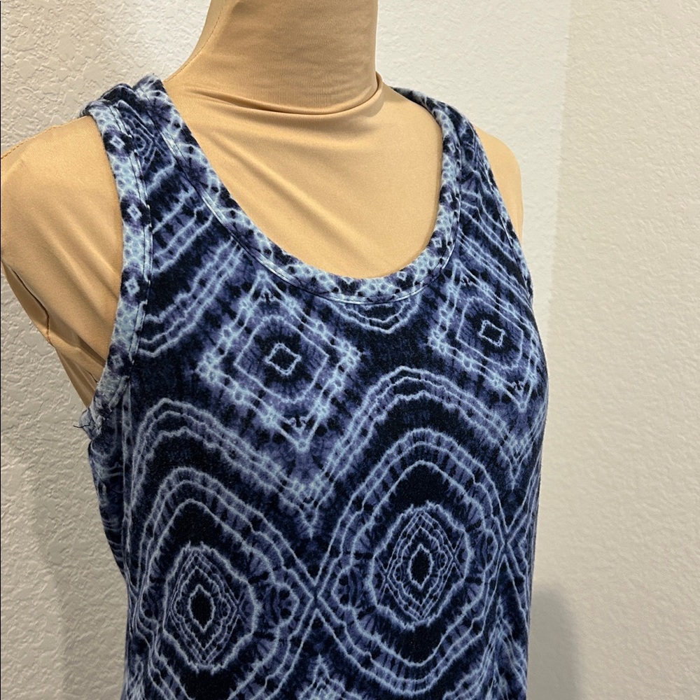 Artisan NY Blue Geometric Maxi Dress Size Medium – Sleeveless Boho Summer Dress - Picture 2 of 5